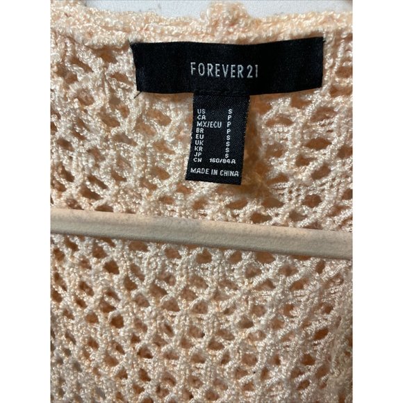 Forever 21 Sweater Womens Small Pink Open Front Pocketed Cardigan Ladies - Picture 4 of 9